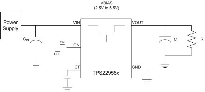 TPS22958 TPS22958N Typical Application Schematic TPS22958 TPS22958N TPS22958 Typical Application.png